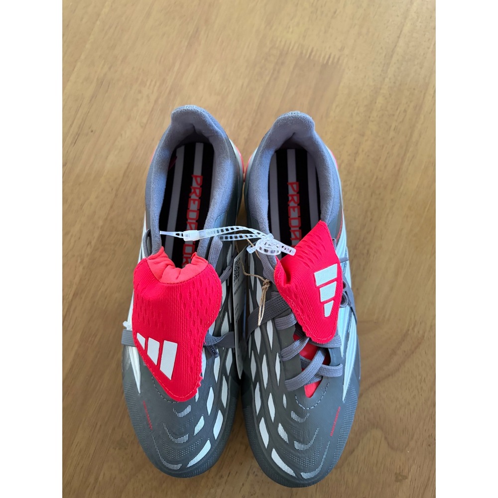 Adidas Predator Elite FT F Soccer Cleats Grey Solar Red JR3311 Kids Size 4 US